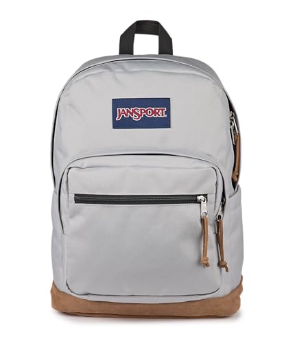 Image of JanSport Right Pack Backpack - Durable Daypack with Padded 15 Laptop Sleeve, Spacious Main Compartment & Integrated Water Bottle Pocket - Grounded Grey