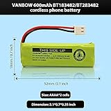 VANBOW BT183482/BT283482 2.4V 600mAh Ni-MH Cordless Phone Battery Compatible with VTech DS6401 DS6421 DS6422 DS6472 LS6405 LS6425 LS6426 LS6475 LS6476 Handset (2) - Image 6