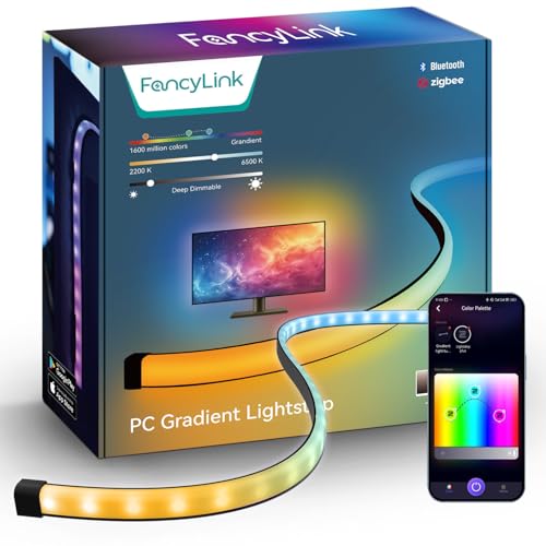 Tira de luz LED multicolor para monitor PC 24"-27" miniatura 1
