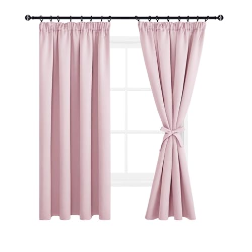 DWCN Blackout Curtains for Bedroom Thermal Insulated Room Darkening Pencil Pleat Window Curtains for Living Room 55 x 79 inch Length