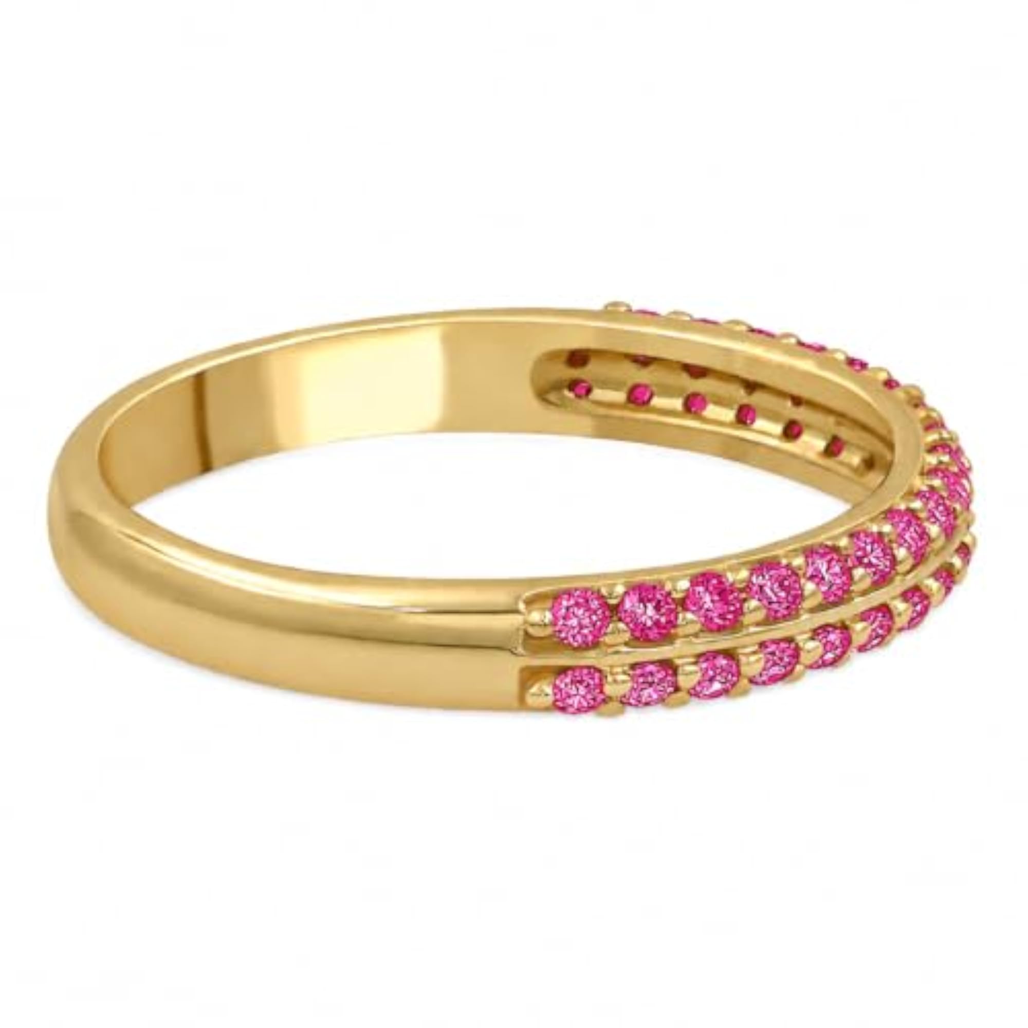18K Yellow Gold Plated Simulated Diamond Half Eternity Ring