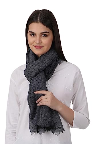 EH 100% PURE LINEN SCARF STOLE PASHMINA AIRY LIGHT ALL WEATHER TWO TONE COLOR HERRINGBONE2