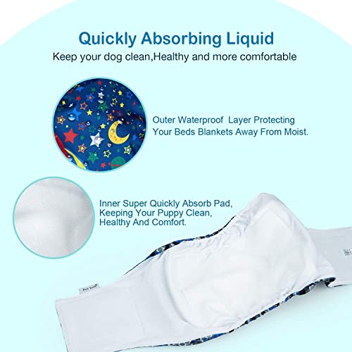 Pet Soft Male Dog Belly Bands - Washable Male Dog Belly Wraps 3Pack, Washable Dog Diapers Male(Space, Xs) #TOP5