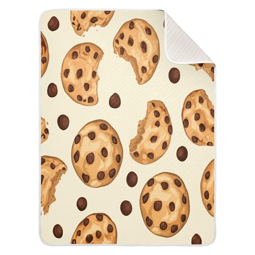 Burbuja Realistic Chocolate Cookies Baby Blanket for Boys Girls, Nursery Soft Warm Swaddling Receiving Baby Blankets, 30x40 in Toddler Blanket