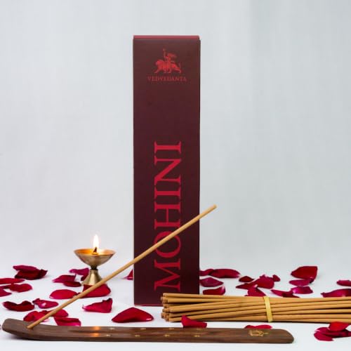 Image of Mohini Luxury Incense Sticks | 60 Bambooless Incense Sticks | Pure Sheesham Wood Stand | Long Lasting Fragrance | Complete Sensory Journey | Ethically Crafted | Pack of 3