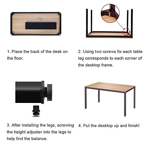 sogesfurniture AC3TW-100-SF Bureau, computertafel, kantoortafel, werktafel, eettafel van hout en staal, eenvoudige… - Image 8