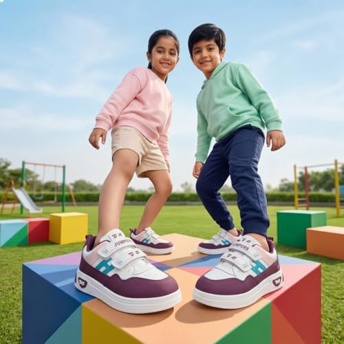 Image of G&D Jumpers Unisex Kids Shoe with Memory Foam EVA Sole | Leather Rexine Upper Breathable, Lightweight | Comfortable & Durable Stylish Indoor & Outdoor | Casual Sneakers