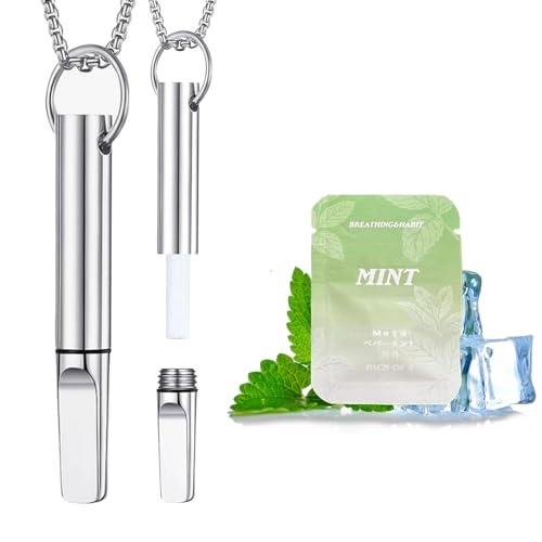 Breathing Necklace with Resistance Anxiety Relief for Adults Breathe Free Necklace Breathing Exercises Meditation Christmas Valentines Day Birthday Gift for Women Me