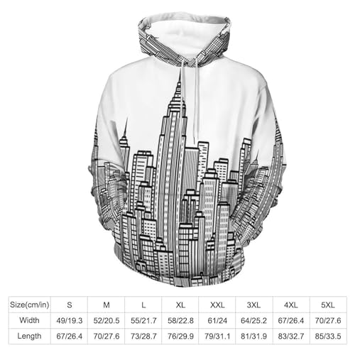 Sweat à capuche imprimé 3D architecture urbaine pull tendance unisexe