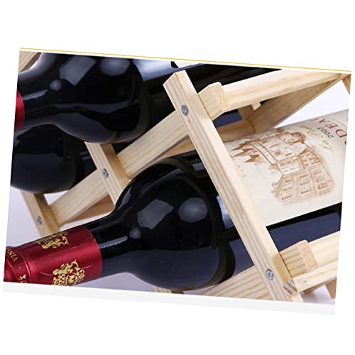 Soporte para botellas de vino de madera plegable para mesa miniatura 2