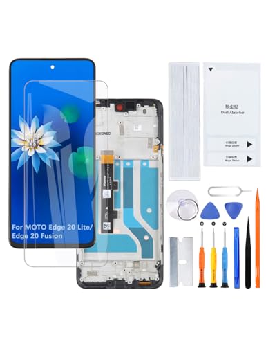 H&LYCYJ Pantalla LCD para Moto Edge 20 Lite/Edge 20 Fusion TFT XT2139-1 LCD Kit de montaje con marco