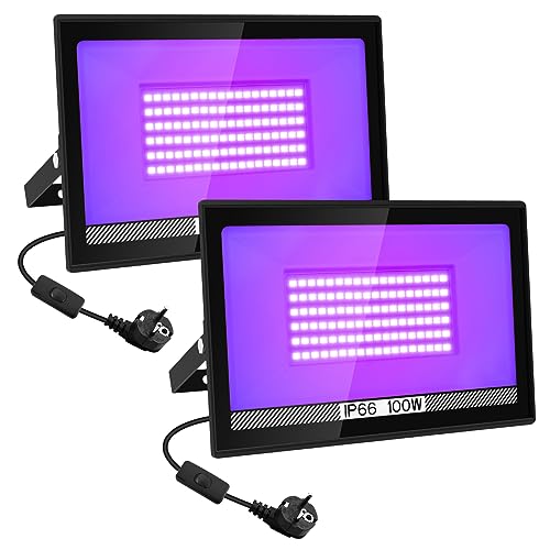 50W LED Schwarzlicht Strahler - UV-Lampe Für Partys, Disco & Halloween Mit IP66 Wasserschutz
