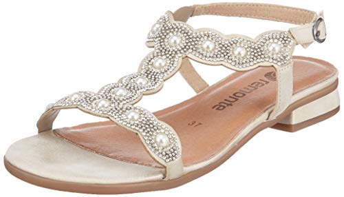 Remonte Damen R9051 T-Spangen Sandalen, Gold (Muschel 60), 41 EU