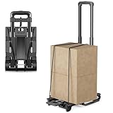 Diable Pliant Chariot de Voyage Faltbarer Sackkarre, Faltbarer Handwagen mit Ausziehbarem Griff, tragbarer, Leichter Sackkarren für den Transport von Gepäck auf Reisen, Umzügen und im Büro