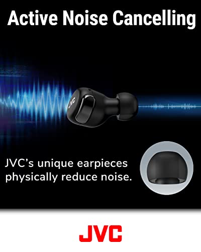 Image of JVC Compact True Wireless Headphones with Active Noise Cancelling, Low-Latency Mode for Gaming and Movies, Bluetooth 5.2, Long Battery Life (up to 21 Hours) - HAA30TA (Blue), Small