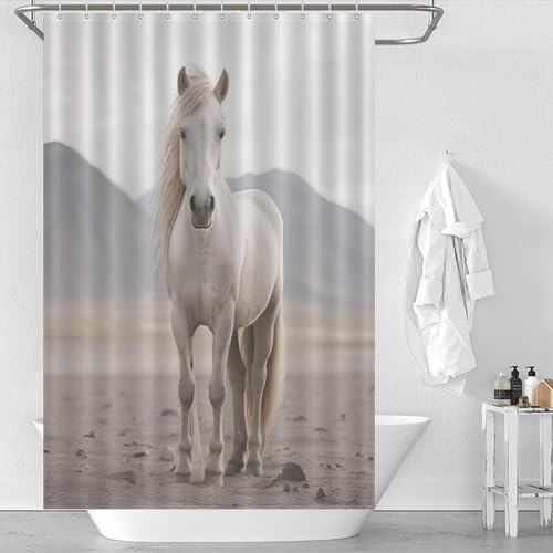 Rideau de bain cheval imperméable : solution anti-projections lavable pour petite baignoire