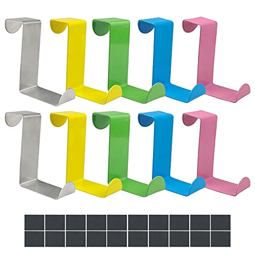10 Stück Über Türhaken Bunte Edelstahl Reversible Haken Heavy Duty Z-förmige Aufhängehaken Cover
