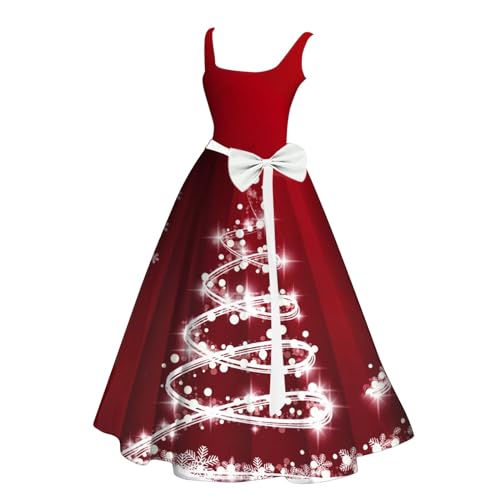 Robe de Noël rouge sans manches pour femme en XL pour rester élégante sans étouffer