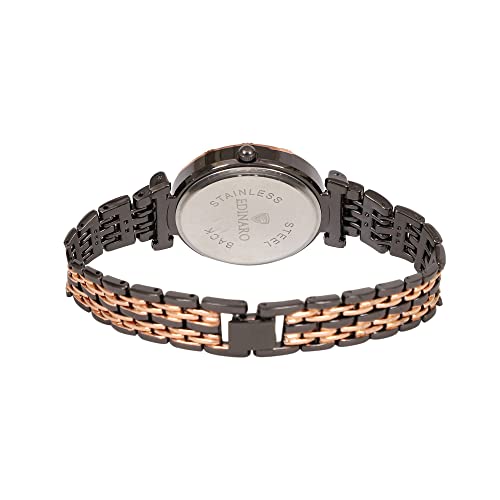 Image of IIK COLLECTION Watches for Women Round Studded Dial |Analogue Quartz Movemnet Ladies Watch|Long Battery Life|Stainless Steel Adjustable Bracelet Chain Strap|Double Lock Clasp Safety Watches for Girls