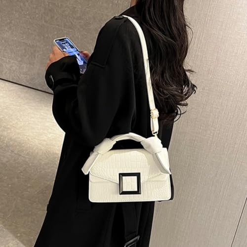 Image of Women Vegan Leather Evening Handbag Crocodile Pattern Handle Clutch Purse Cross Body Envelope Bag