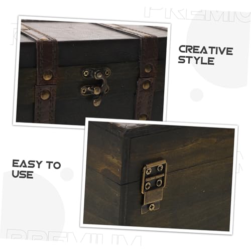 Rangement bijoux efficace coffre trésor bois vintage Baluue
