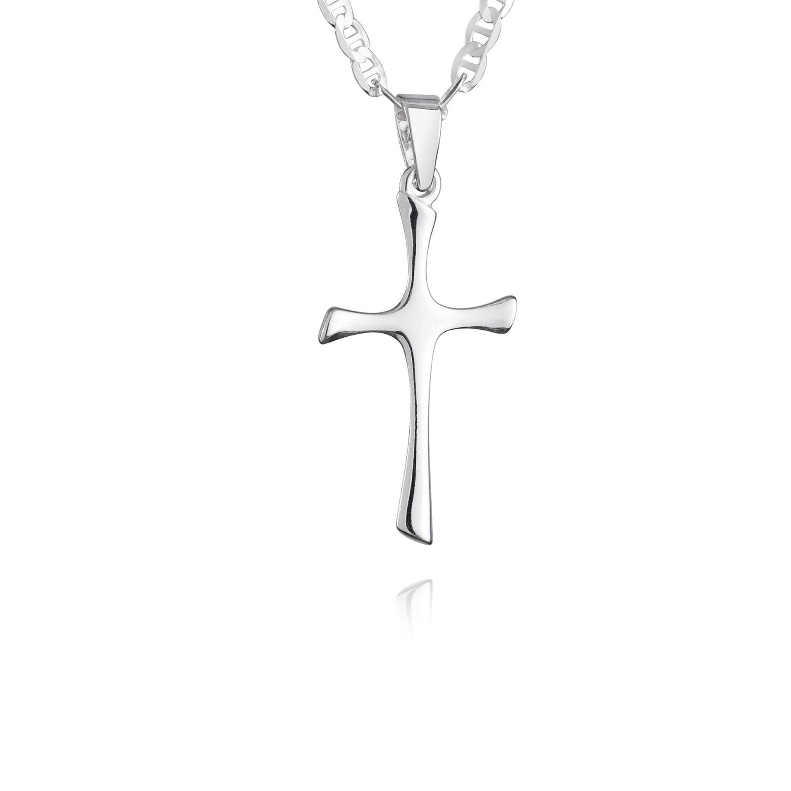 Cadena de plata de ley 925 colgante cruz para niño niña