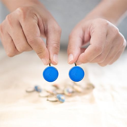 50 PCS Plastic Bottle Caps Reusable Bottles Lids Blue Bottle Tops Craft Bottle Stickers for Children Kids Kindergarten DIY Craft Projects Scrapbooks Decoration Outdoor Games - Image 5