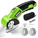 Philorn Cordless Electric Scissors with Safety Lock, LED Light & 2 Replacement Blade for Fabric, Carpets, Plastic, Sheet-Aluminum, Cardboard with Type-C Charging (Green)