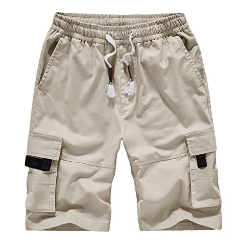 Short cargo de plage homme en coton blanc riz Disimlarl taille M