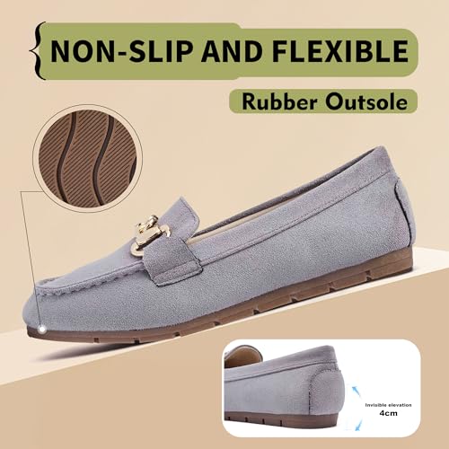 Image of ABEJOJO Women's Loafer Shoes, Comfortable Slip on Casual Flat Penny Shoes for Walking, Driving, Dressy