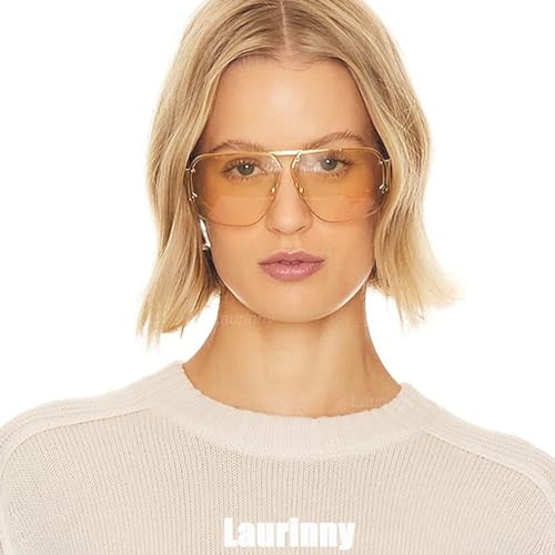 Trendy Aviator Sunglasses for Women Men Oversized Retro Rimless Fashion Metal Glasses Shades Lentes De Sol Mujer2