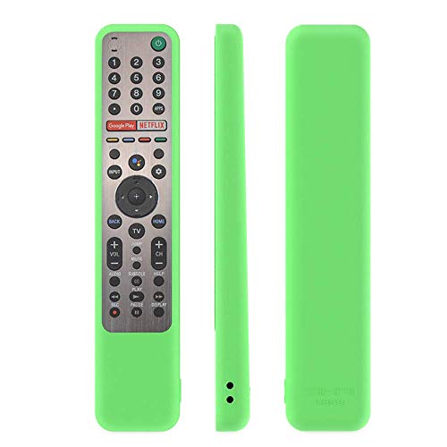 Image of Oboe Silicone Cover for Sony Smart TV Voice Remote RMF-TX600U / RMF-TX500E - Protective Case With Loop (Glow in Dark Green) [Remote NOT Included]