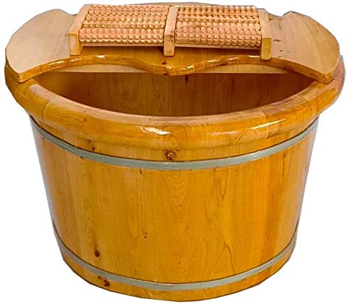 Masajeador de pies de madera BABYCE con tapa y masajeadora