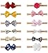 Milacolato 12 Stücke Baby Mädchen Stirnbänder und Bögen, Haarschmuck für Neugeborene Kleinkind Mädchen Nylon Stirnbänder Kinder Geschenke