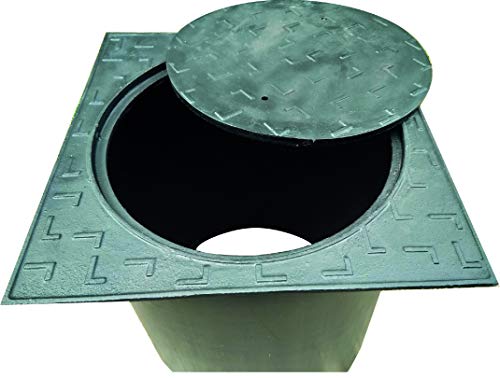 Preisvergleich Produktbild Brunnenschacht, Verteilerschacht, Kontrollschacht, Revisionsschacht, Erdschacht aus Kunststoff komplett mit einem Gussdeckel (ohne Boden) Belastung bis 1,5 t, Schwarz