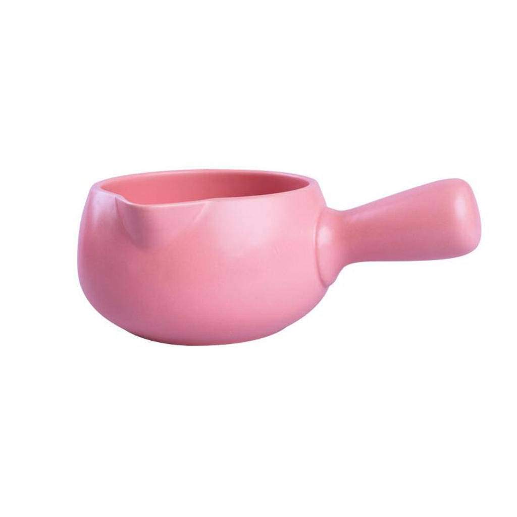 Suppenschüsseln mit Griff Keramik Eierbrei Hafermilch Milch Instant Nudeln Kinder Baby einfarbig-Pink-700ML