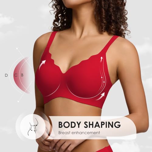 Image of Seamless Wireless Bra for Women with Support - No Underwire Full Coverage Push Up Comfort Bras - Back Fat Smoothing Bralette