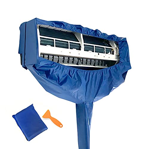 Funda de Limpieza para Aire Acondicionado Split con tubería de Agua de 2,7 m y Paneles Impermeables, Placas de Soporte Laterales, Bolsa de Servicio para Aire Acondicionado, 12 Unidades