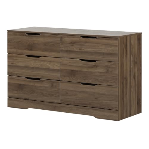 South Shore Holland 6-Drawer Double Dresser, Natural Walnut