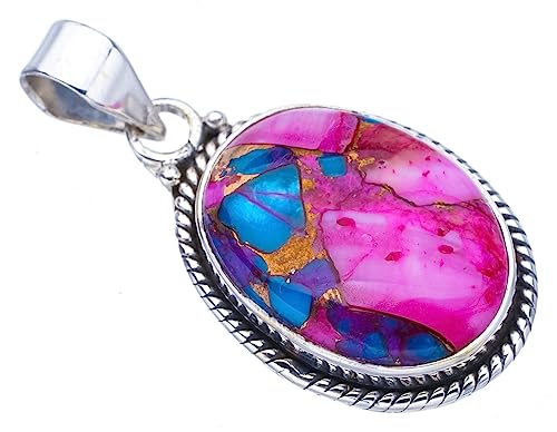 Pendentif calcédoine argent 925 fait main StarGems F3739 naturelle 3.81cm