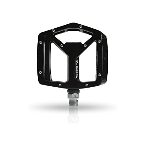 Tecora E Universal BMX Pedals - Set of 2 (Left/Right) Made From Machined Aluminium Approx. 11 x 10 x 3 cm - black Cover