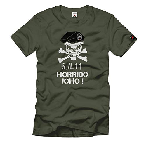 T-shirt Clarificateur de char 5-L11 BW vert imprimé crâne militaire M