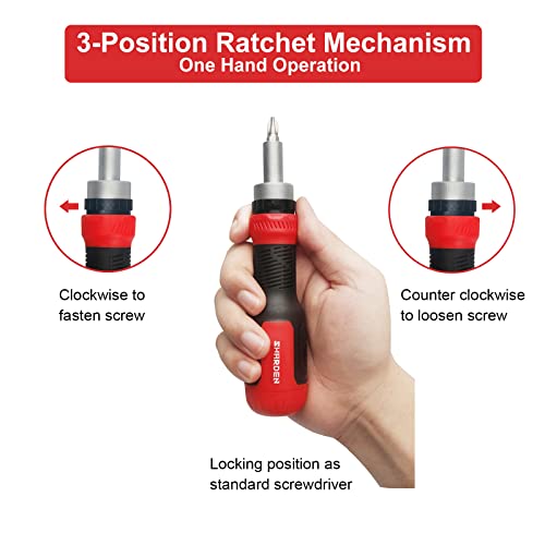 Sharden Ratchet Screwdriver 13-In-1 Ratcheting Screwdriver Set Multi Screwdriver Tool All In One With Torx Security, Flat Head, Phillips, Hex, Square And 1/4 Nut Driver #TOP3