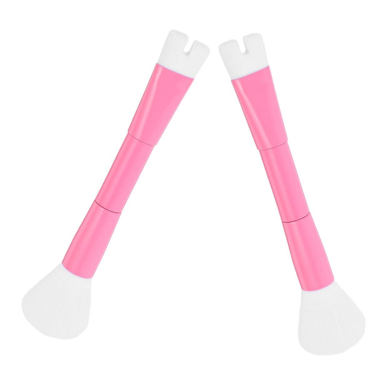 Wakauto 2pcs Dual-ended U-shaped Nose Contour Makeup Brushes Powder and Highlighter Brush Set Portable Cosmetic Nose Shadow Tools for Precise Face Contouring