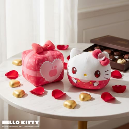 Image of TeeTurtle Reversible Sanrio Hello Kitty Present 4-Inch Present Two-Sided Flip Plush Toy with Embroidered Details - Cute Mini Collectible Plush for Kids, Teens, and Adults