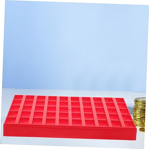Caja organizadora de monedas color rojo de plástico miniatura 3