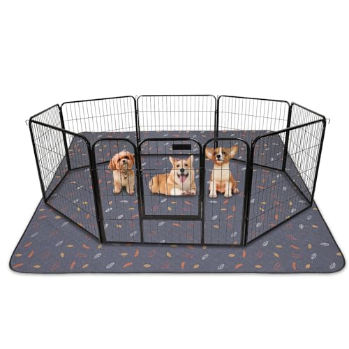 Sunheir Washable Pee Pads for Dogs 72"x72", Extra Large Reusable Puppy Pads Pet Training Pads for Dog Playpen, Waterproof Pee Pads for Puppy Playpen, Whelping Pad, Dog Playpen Indoor - Deep Grey