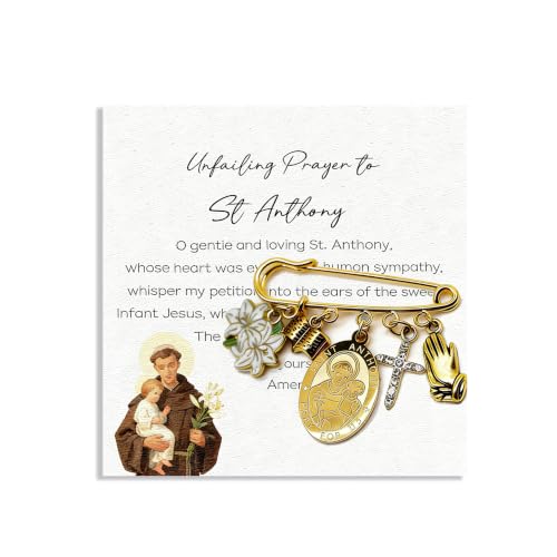 Broche religieuse catholique Saint Antoine à porter au quotidien