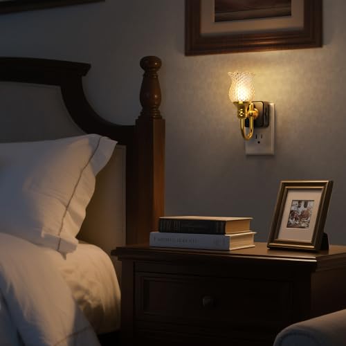 Image of DORESshop LED Night Light,Spot Flower Night Lights Plug into Wall,2 Pack