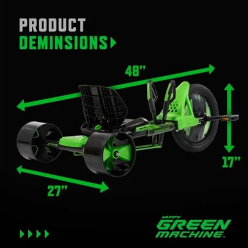 image for Huffy Green Machine 16 Inch Drift Trike, Sleek Ergonomic Design, Adjus